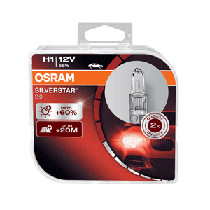 H1 Osram Silverstar 50% bulbs (pair)