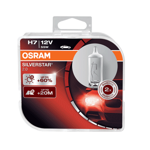 H7 Osram Silverstar 50% bulbs (pair) 