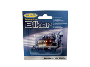 RMU589 (BAU15s) Ring Amber Flasher Indicator Bulb 12v 10w