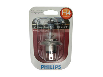 H4 Philips Vision Plus bulbs (pair) 