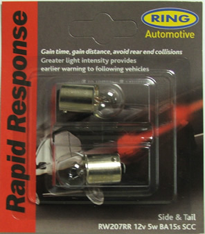 207 Ring Rapid Response 12v 5w BA15s (pair)