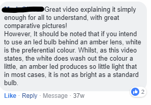 Amber Or White LED Behind Amber Lens