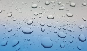 water beading on a windscreen