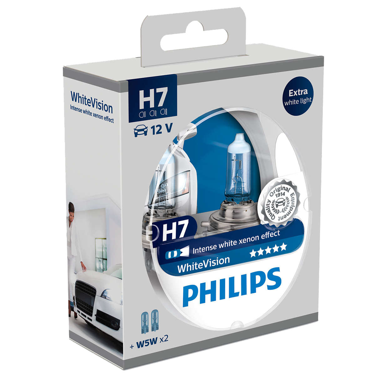 Philips WhiteVision Ultra H7 Car Headlight Bulbs H7 (Twin Pack