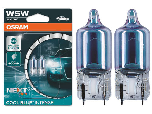 501 Osram Cool Blue Intense Next Gen 12V 5W Halogen Bulbs (Pair)