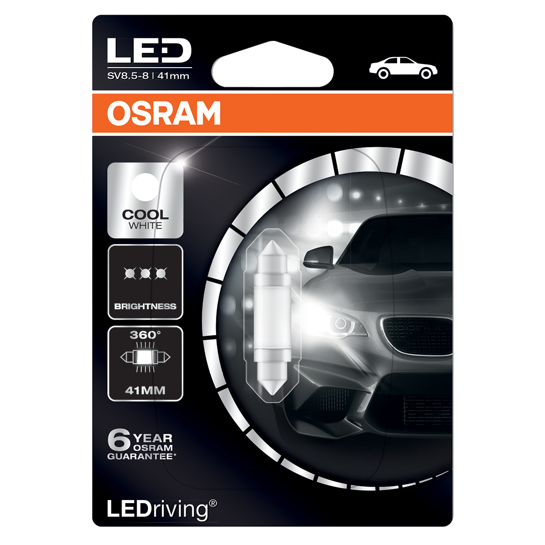 1x White Ultra LED Festoon 42mm 24v Interior Light Bulb 264