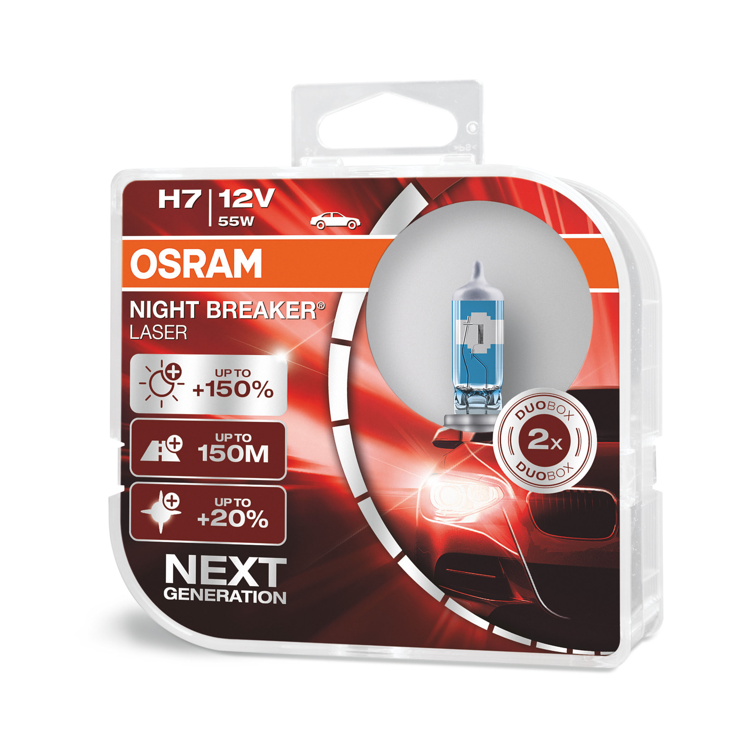 H7 OSRAM Night Breaker Laser 150% Next Generation 12V 55W (Pair)