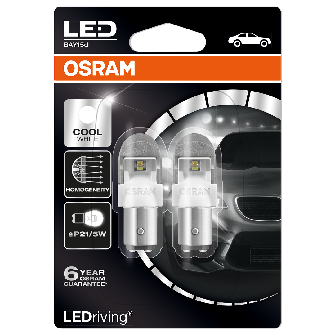 380 Osram Long Life LED Retrofit Cool White P21/5W Bulb