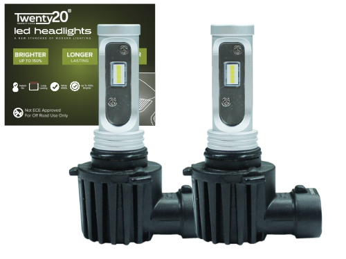 Formula-J87 9005 HB3 LED Headlight Bulbs – 20W 6000K 1200 Lumens, High Beam Replacement, Pair