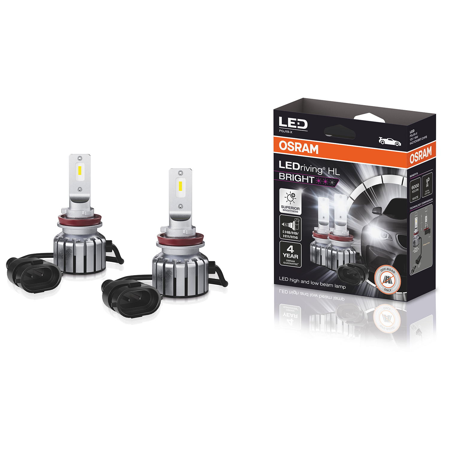H11/H8/H16 Osram LEDriving HL BRIGHT +300% 12V LED Headlights