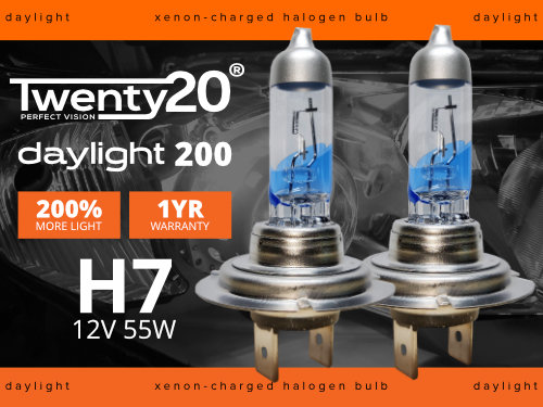 H7 Twenty20 Daylight +200% 12V 55W 477 Halogen Bulbs