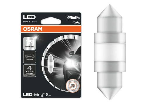 OSRAM LEDriving SL LED C5W (31mm) 6000K Cool White Car Bulbs 2Pcs.  6438DWP-01B