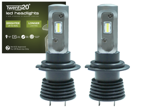 h7 twenty20 compact led headlight bulbs pair canbus ready led s