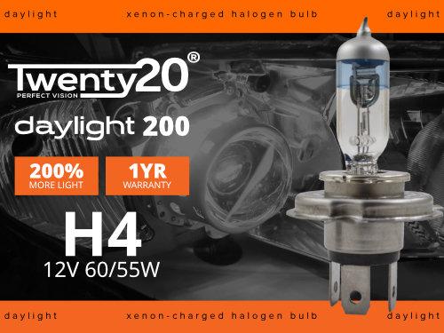 H7 Twenty20 Daylight +200% 12V 55W 477 Halogen Bulbs