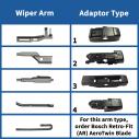 Universal Aero Flat Wiper Blade Refills – Pair For PureVue Aero Blades (Fits Up To 28")