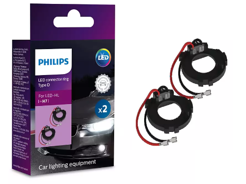 Philips H7 LED Bulb Holder - Various VW Golf Models (Pair)  - Type D Connector Ring