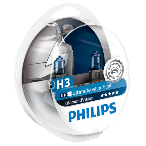 H3 Philips Diamond Vision 12V 55W 453 Halogen Bulbs (Pair)