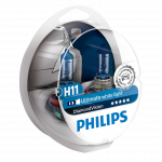H11 Philips Diamond Vision 12V 55W Halogen Bulbs (Pair)