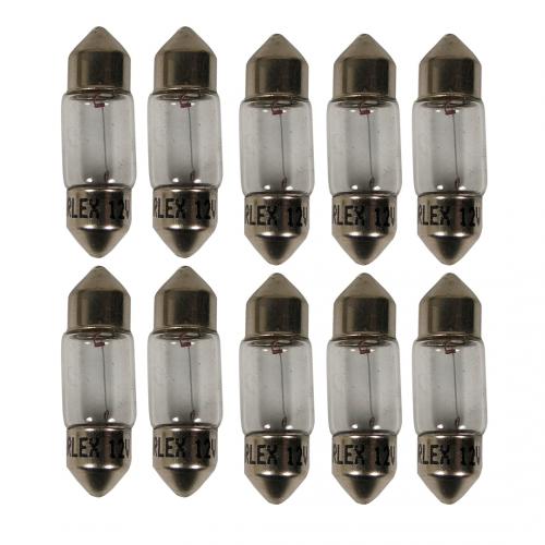 269 Standard Replacement 12V 10W 30mm Number Plate & Interior Festoon Bulbs (Trade Pack of 10)