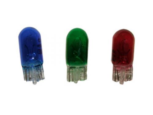 501 Coloured Red, Green and Blue 12V 5W W5W Interior Wedge Bulb