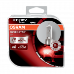 H11 OSRAM Silverstar 2.0 12V 55W Halogen Bulbs (Pair)