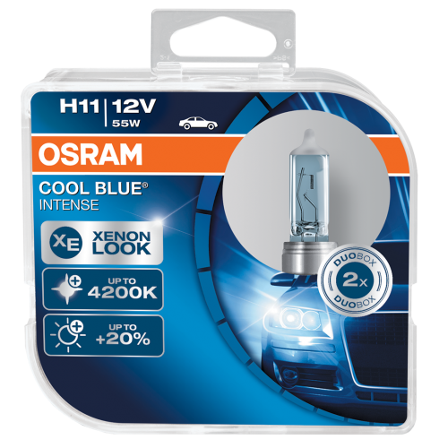 H11 OSRAM Cool Blue Intense 12V 55W Halogen Bulbs (Pair)
