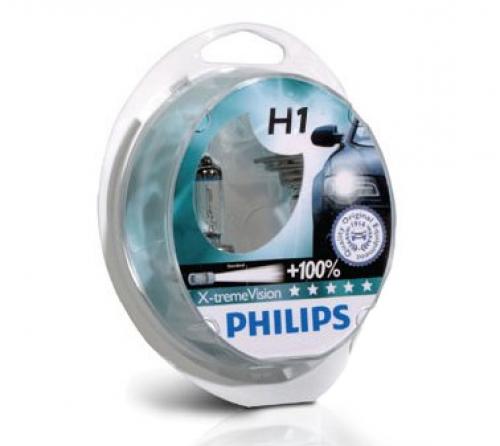H1 Philips X-treme Vision +100% Headlight Bulbs (pair)