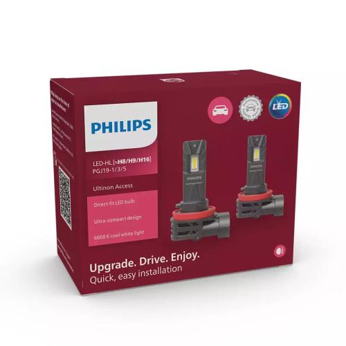 H8/H9/H11/H16 Philips Ultinon Access LED Headlight Bulbs (Pair)