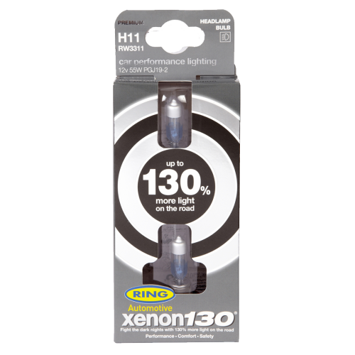 H11 Ring XENON Ultima +130% 12V 55W Halogen Bulbs (Pair) - Damaged Packaging