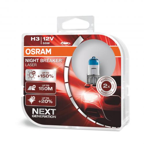 H3 OSRAM Night Breaker Laser 12V 55W 150% Generation 2 (Pair)