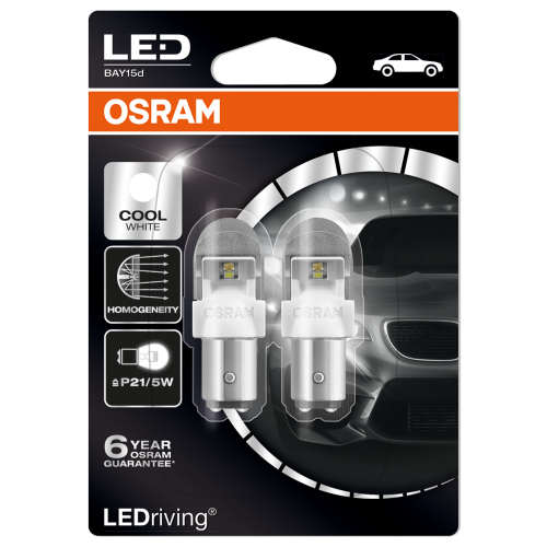 380 Osram Long Life LED Retrofit Cool White 12V P21/5W Bayonet Bulb