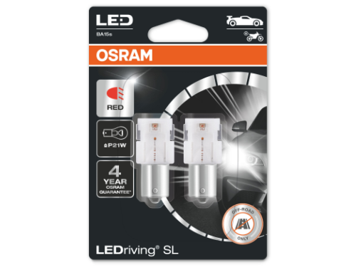 382 OSRAM LEDriving SL Range (P21W) LED Upgrade Bulbs (Red) - Pair
