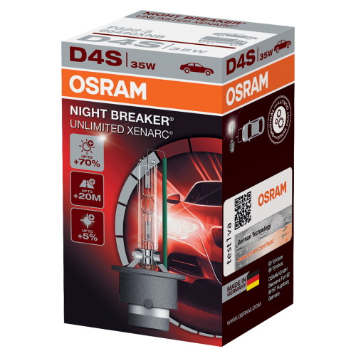 D4S OSRAM Night Breaker Unlimited Xenarc +70% 12V 35W Xenon Bulb