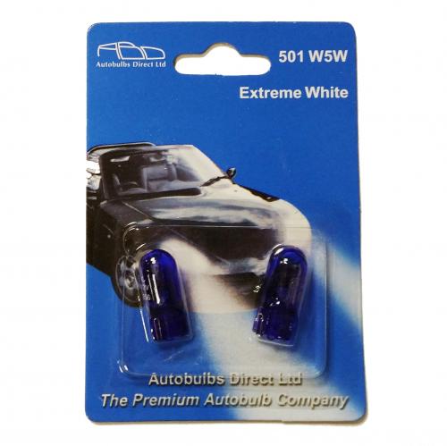 501 ABD Extreme White 12V 5W W5W Wedge Bulbs (Pair)