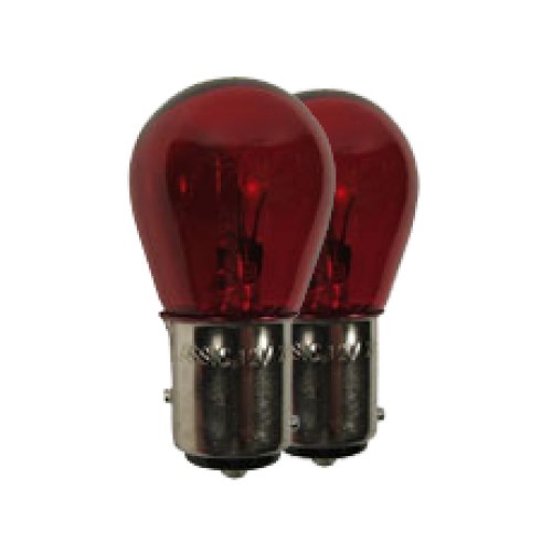 380 Red Standard Replacement 12V P21/5W Bayonet Bulbs (Pair)