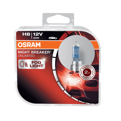 H8 OSRAM Night Breaker Unlimited 12V 35W Halogen Bulbs (Pair)