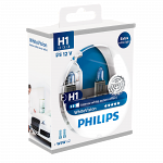 H1 Philips White Vision 1st Generation 12V 55W 448 Halogen Bulbs (Pair)