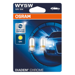 501 OSRAM Amber Diadem Chrome 12V 5W WY5W Side Indicator Bulbs (Pair)