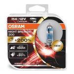 H4 OSRAM Night Breaker 200% 12V 60/55W (Pair) - Open Packaging