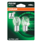 382 OSRAM Ultra Life 12V 21W P21W Bayonet Bulbs (Pair)