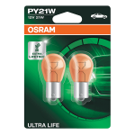 581 OSRAM Ultra Life Amber 12V 21W PY21W Indicator Bayonet Bulbs (Pair)