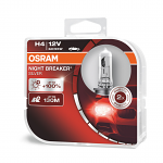 H4 OSRAM Night Breaker Silver Bulbs +100% 12V 60/55W (Pair)