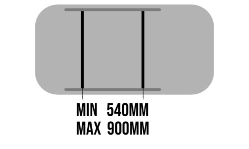 Thule Ocean 200 Roof Box maximum roof bar sizes