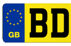 Number plate with European GB Logo